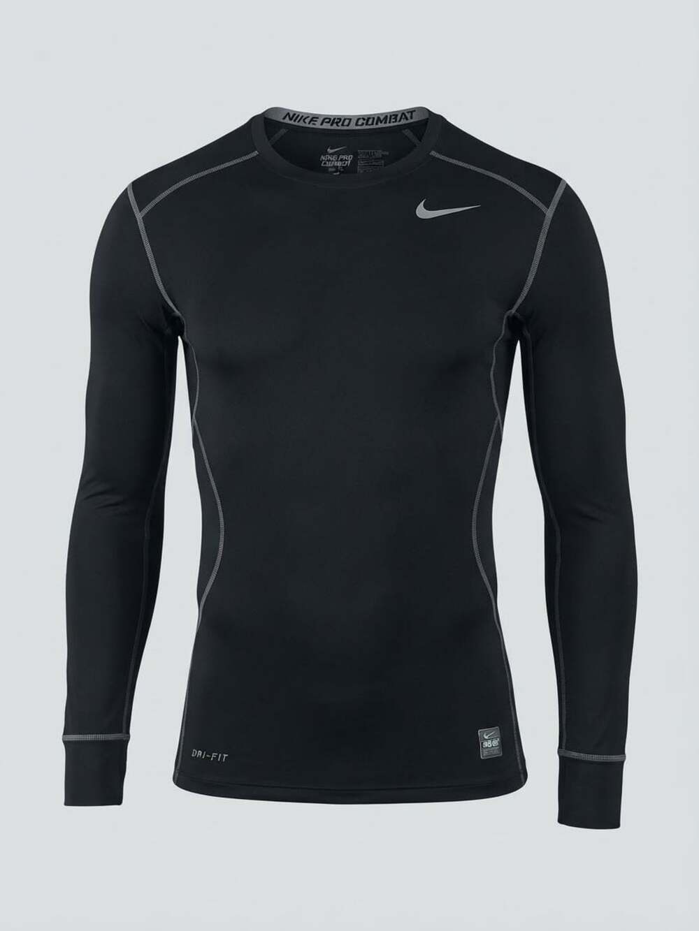 Nike Pro Combat Dri-Fit Long Sleeve Compression Fitted Shirt Black Small